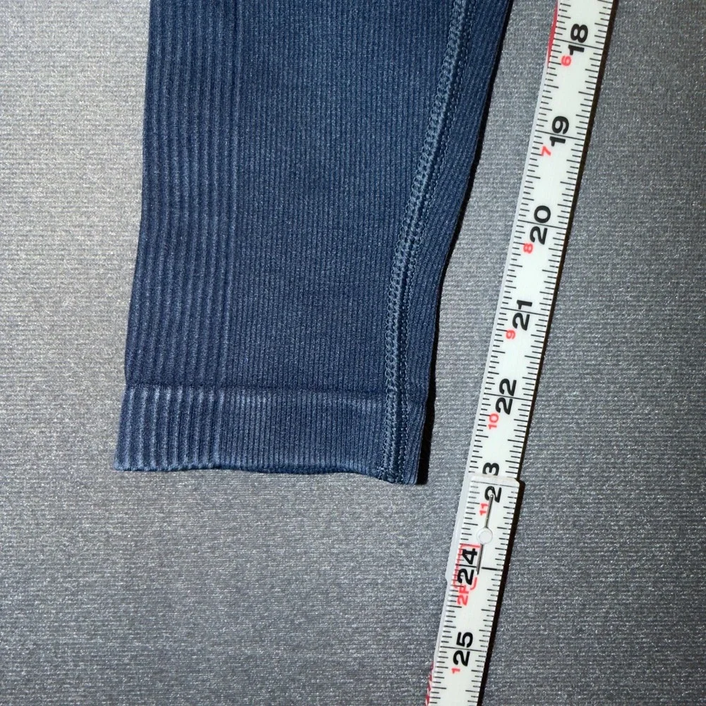 Spanx Soft Stretch‎ Seamless Ribbed Leggings Navy Blue XS Athleisure Lounge Yoga